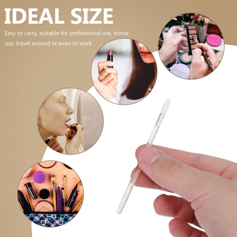 SMASOLO 100 Pieces Disposable Lipstick Applicators Crystal Handles, Soft Flocked Lip Gloss Brushes for Portable Lip Makeup and Beauty Tools, Suitable for Travel and Daily Use - Image 4