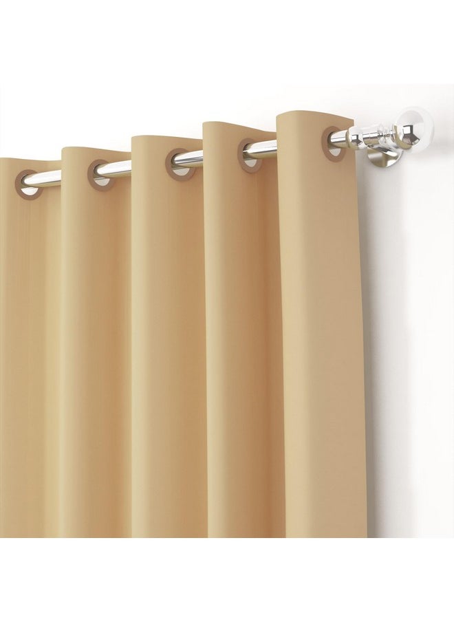 Story@Home Story@Home Blackout Window Curtains 5 feet Set of 3 | Plain Printed | 70% Room Darkening | Thermal Insulated Curtains | Curtain for Living Room | (116 x 152 cm, Cream) | Perfect for Home Decor  - Image 2