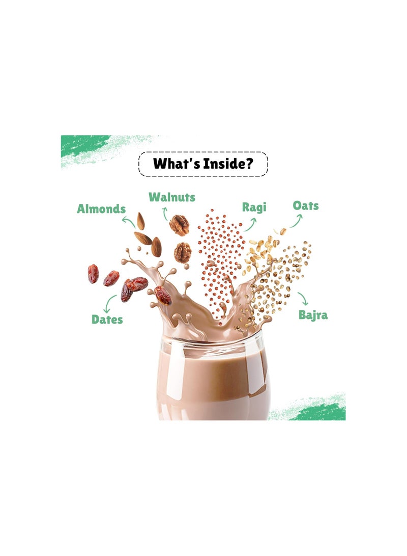 Little Joys Little Joys Nutrimix Nutrition Powder 350g | 7-12 Years | No Refined Sugar | Supports Healthy Growth & Boosts Immunity | With Ragi, Bajra, Almonds, Peas & Oats | Strawberry Flavour - Image 3