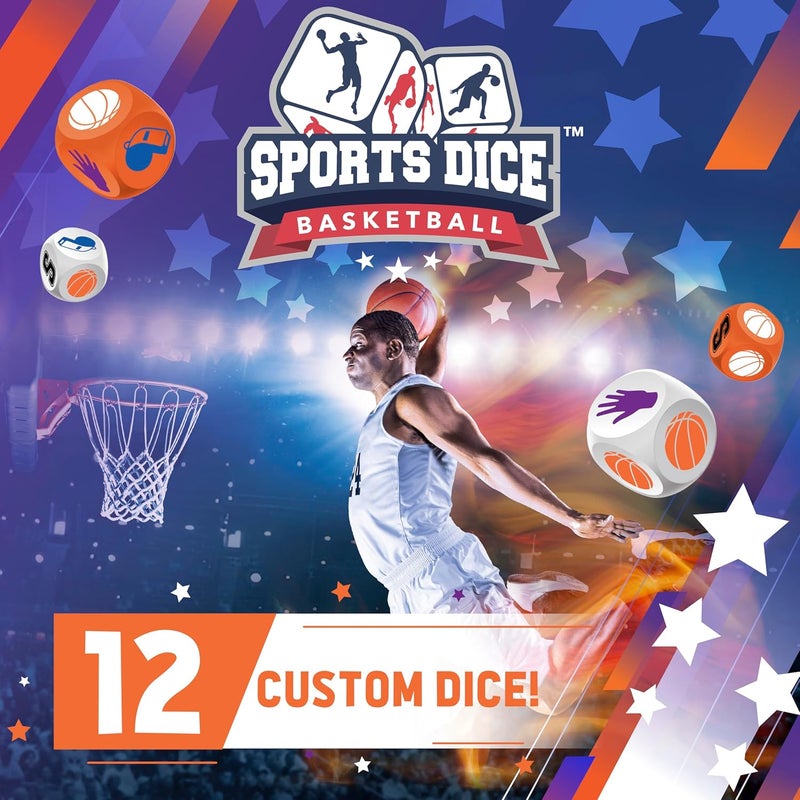 FoxMind Games: Sports Dice Basketball, a Fast-paced dice Game for Kids and Adults. Race to Score Points and Win The Game. Easy to Learn, exciting to Play. 2–4 Players Ages 8+ - Image 5