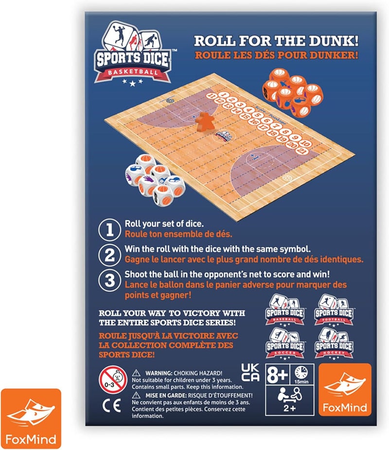 FoxMind Games: Sports Dice Basketball, a Fast-paced dice Game for Kids and Adults. Race to Score Points and Win The Game. Easy to Learn, exciting to Play. 2–4 Players Ages 8+ - Image 3