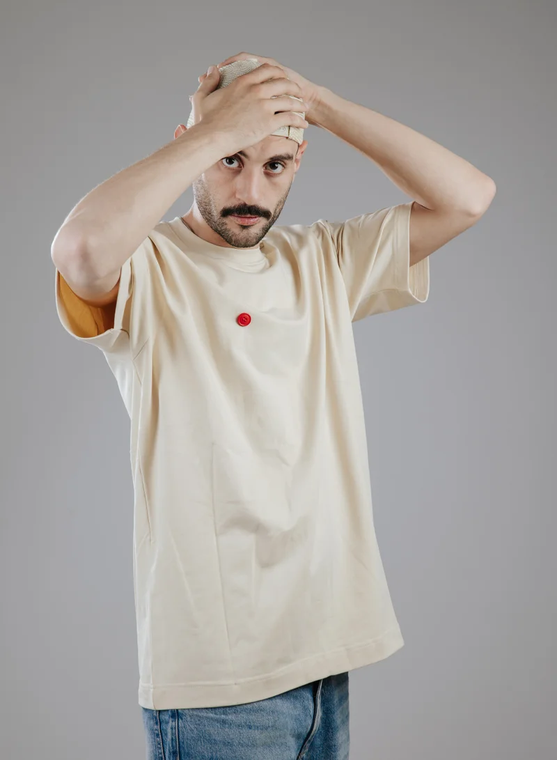 سناج فيس Snugface The Button Oversized Tshirts, Beige, SF15-6BEI, Size-L