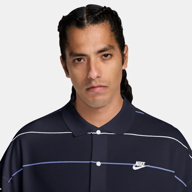 Nike Blue Men's Sportswear Club Striped Polo Shirt for Men | Best Price UAE