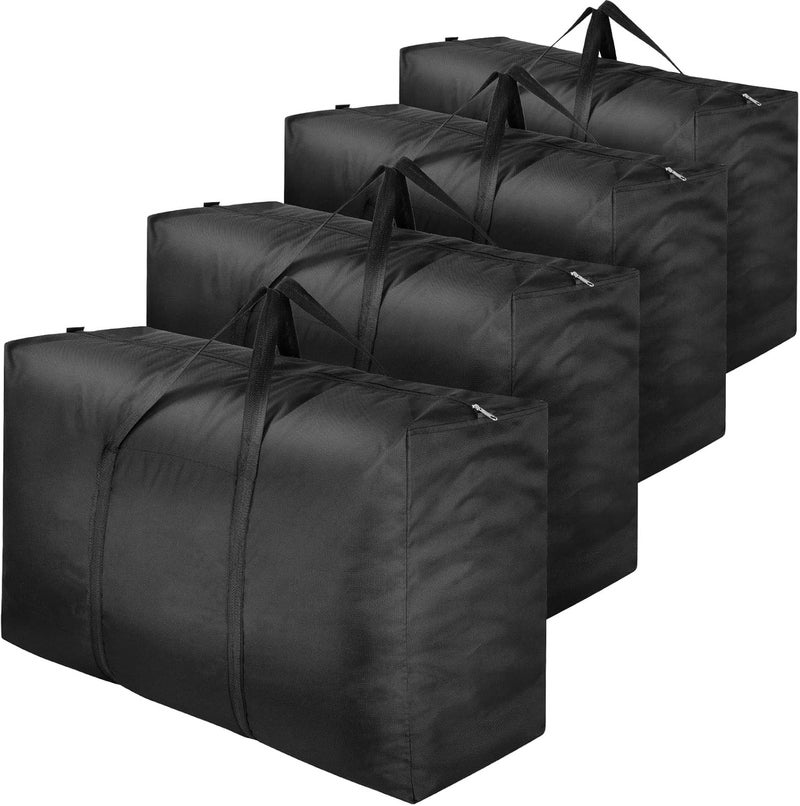 4 Pack 110L Large Clothes Storage Bag, Oxford Fabric Strong Storage Moving Bags with Zips, Under Bed Storage Box with Lid for Duvet, Blankets, Laundry - Image 1
