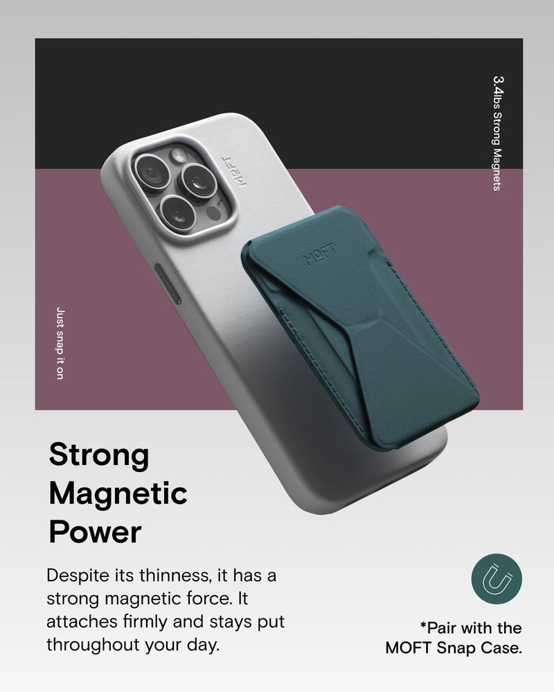 MOFT Magnetic Wallet Stand Compatible with iPhone 17/16/15/14/13/12 Series, Angle Adjustment & Magsafe Compatible MOVAS Phone Stand,Jungle - Image 4