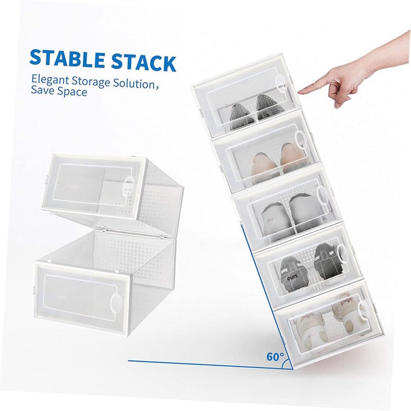 Stackable Transparent Shoe Storage Box Container Organizer for Home and Office - Image 5