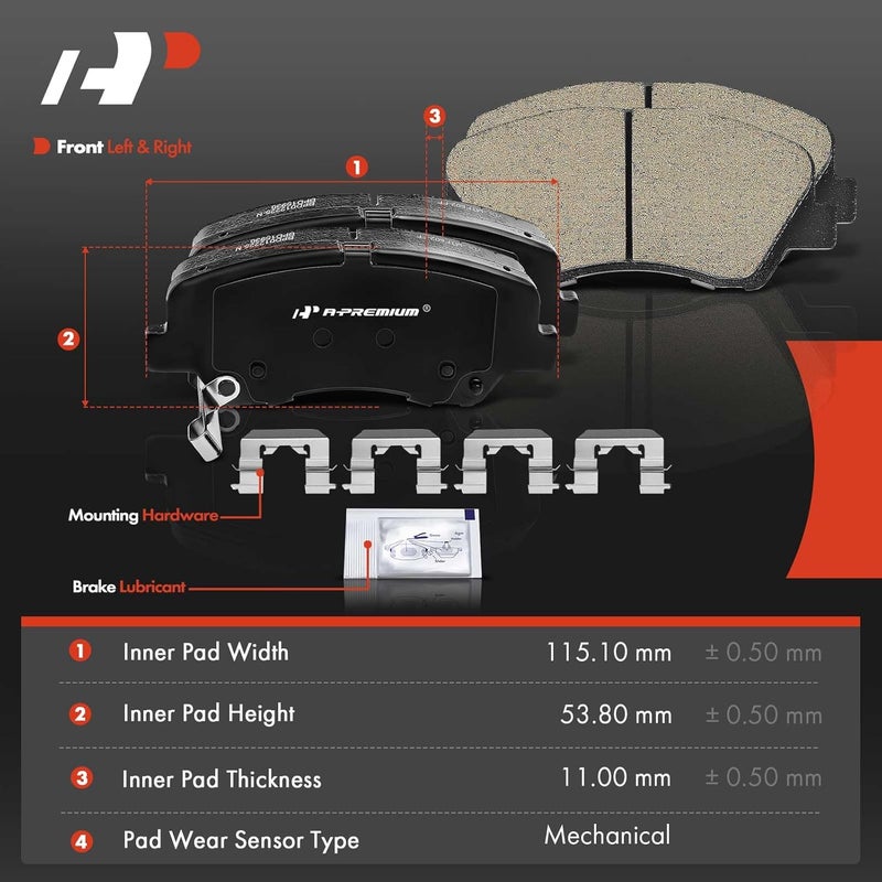 A-Premium Ceramic Disc Brake Pads Set for Hyundai and Kia - Image 2