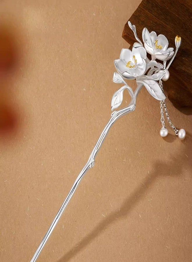 vinsiora Silver Flower Hairpins for Women, Wedding Hairpins, Bridesmaids Hairpins - Image 5