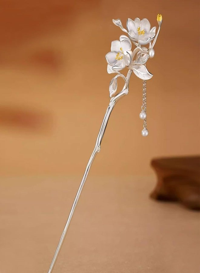 vinsiora Silver Flower Hairpins for Women, Wedding Hairpins, Bridesmaids Hairpins - Image 2