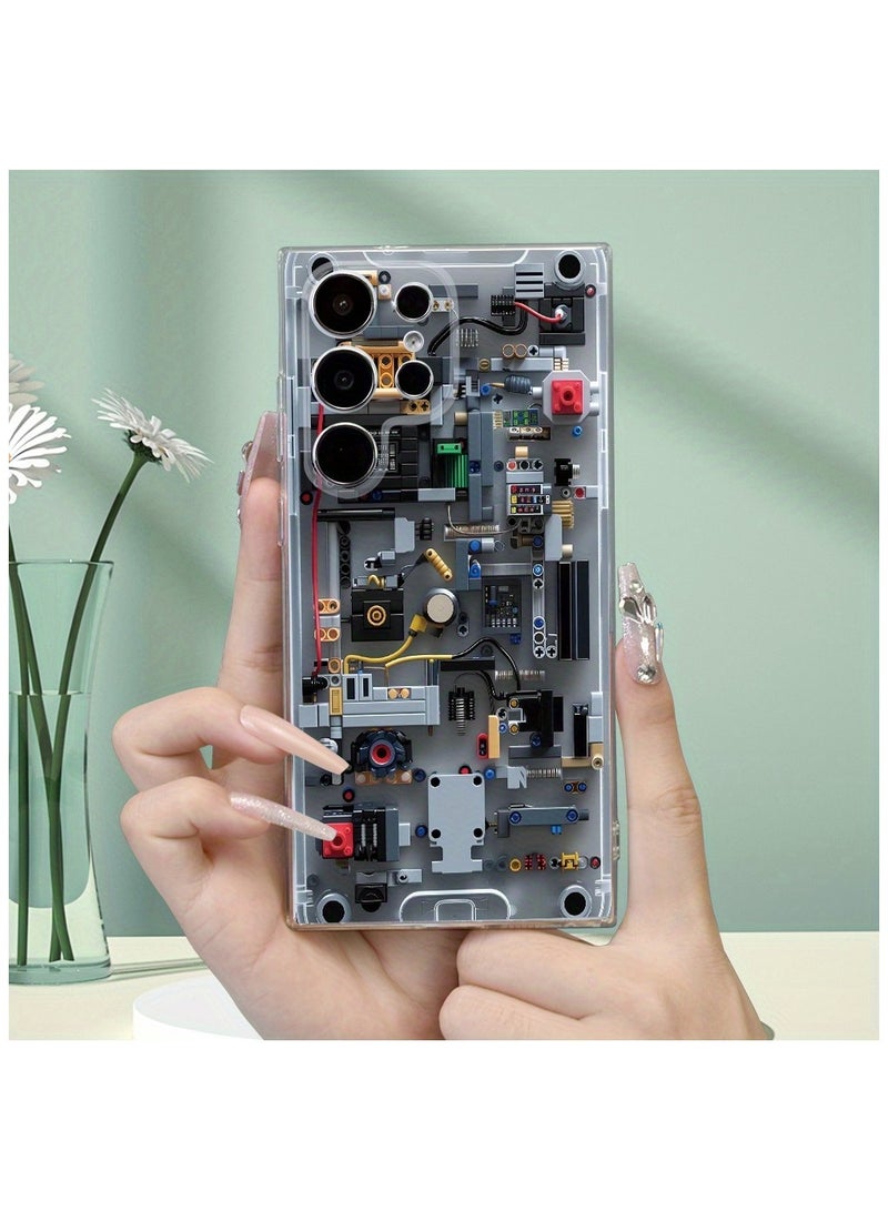 2D Flat Printing Transparent Mobile Phone Case – Creative Game Console Design, Comfortable Grip, for Samsung Galaxy S23 Ultra