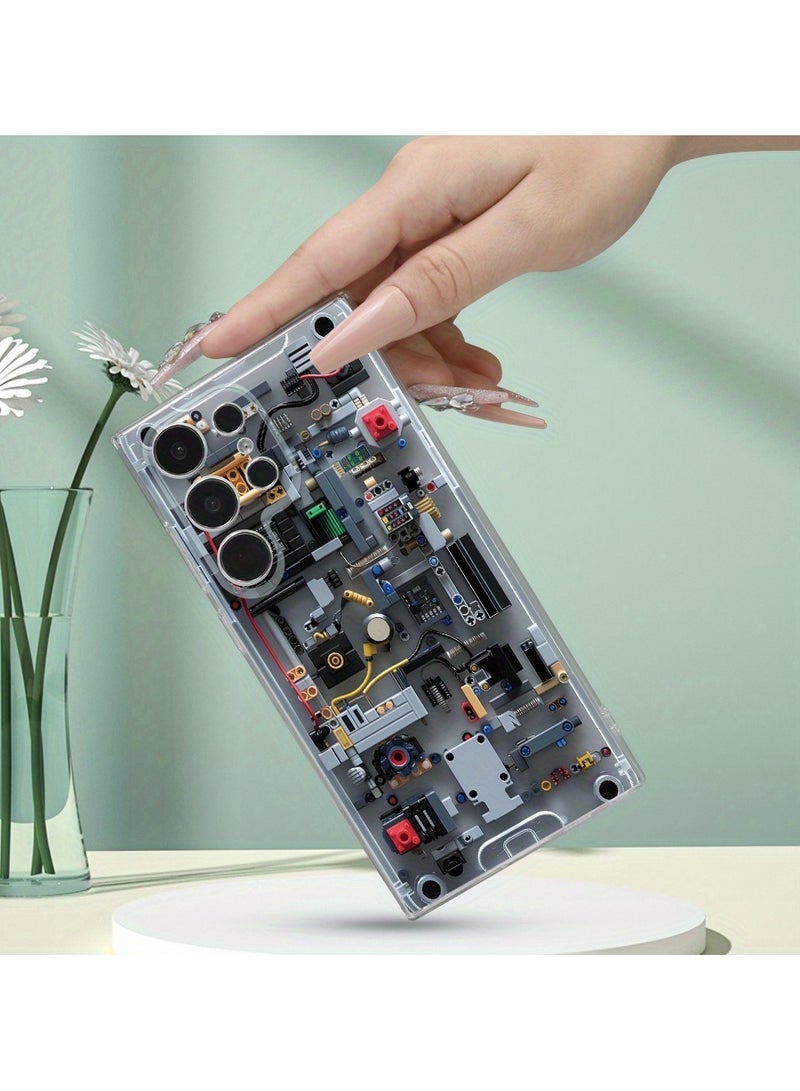 2D Flat Printing Transparent Mobile Phone Case – Creative Game Console Design, Comfortable Grip, for Samsung Galaxy S23 Ultra