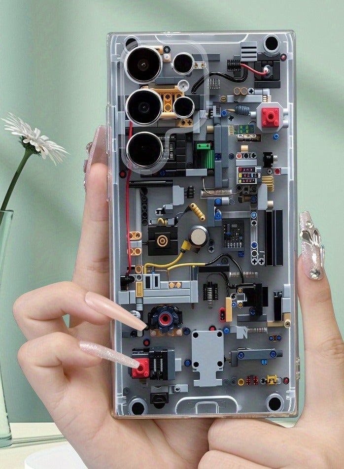 2D Flat Printing Transparent Mobile Phone Case – Creative Game Console Design, Comfortable Grip, for Samsung Galaxy S23 Ultra