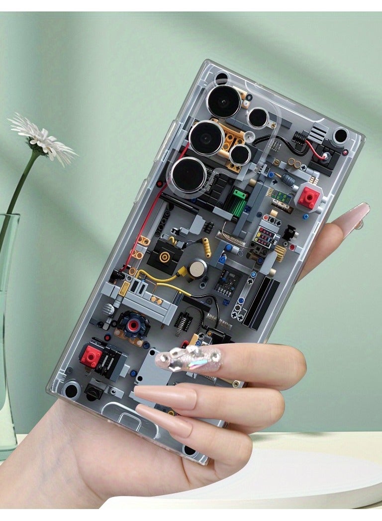 2D Flat Printing Transparent Mobile Phone Case – Creative Game Console Design, Comfortable Grip, for Samsung Galaxy S23 Ultra