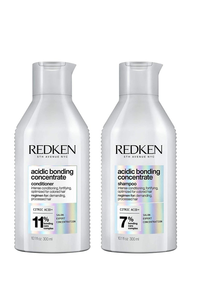 REDKEN REDKEN Bonding Shampoo & Conditioner Set for Damaged Hair Repair | Acidic Bonding Concentrate | Sulfate-Free | Repairs Bleached or Color-Treated Hair | For All Hair Types  - Image 1