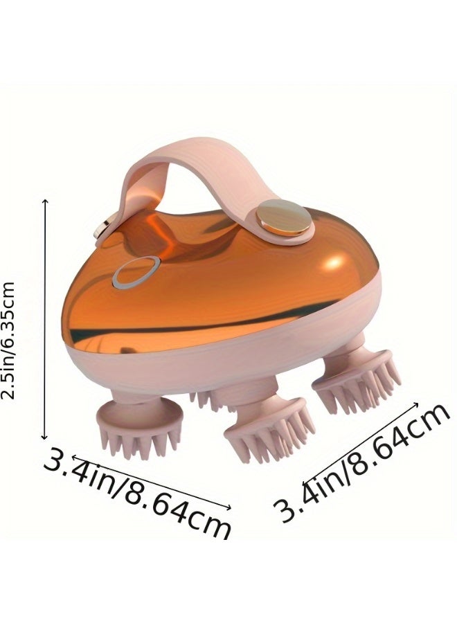 NIBEMINENT 1pc Electric Scalp Massager, Portable Rechargeable, Handheld Anti-Drop Silicone Band with 8 Removable Massage Paws, 3 Speed Modes And 2 Massage Styles, Ideal Gift for Women, Men, Dogs Cats Pets Massager  - Image 2