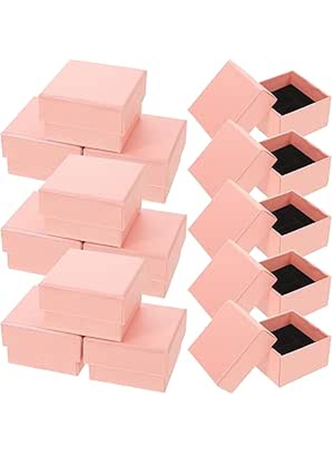 32 Pcs Multi Functional Travel Jewelry Case With Lid Velvet Pink Portable Mini Organizer For Necklace Earrings Rings Storage 5x5x3cm - Image 1