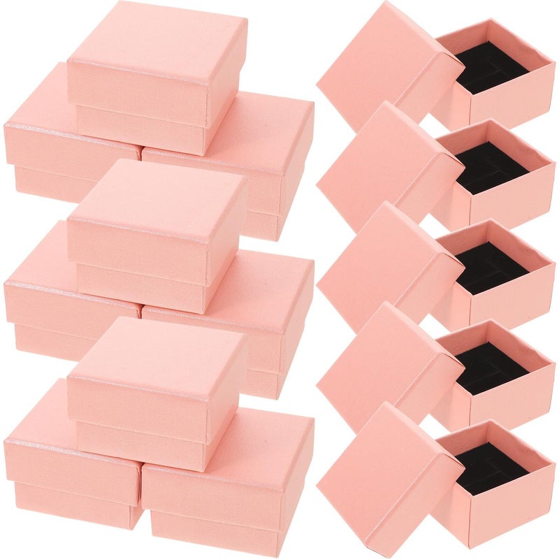 32 Pcs Multi Functional Travel Jewelry Case With Lid Velvet Pink Portable Mini Organizer For Necklace Earrings Rings Storage 5x5x3cm - Image 2