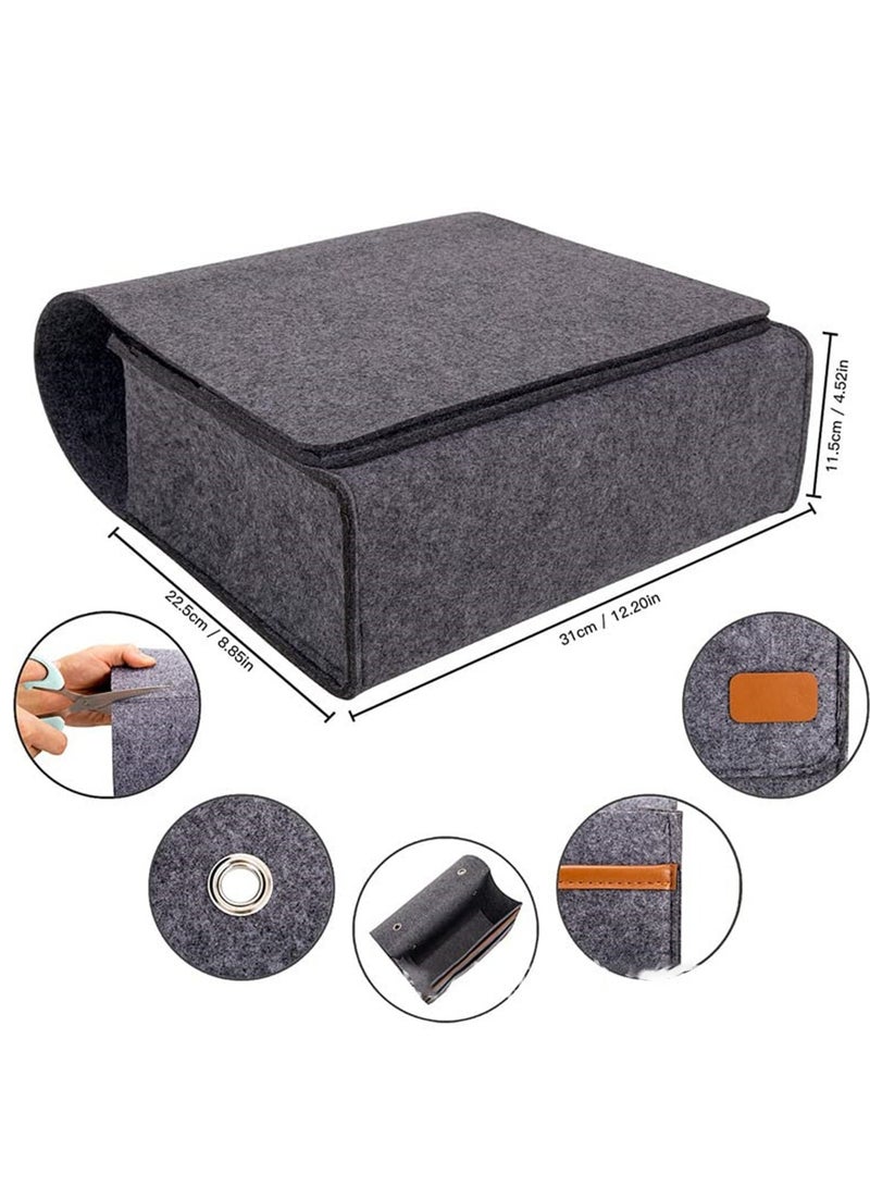Multi-Purpose Felt Bedside Caddy, Perfect Organizer for Books, Tablets, Remotes and Phones, Fits Any Bed Rail, Sofa, or Bunk Bed - Image 3