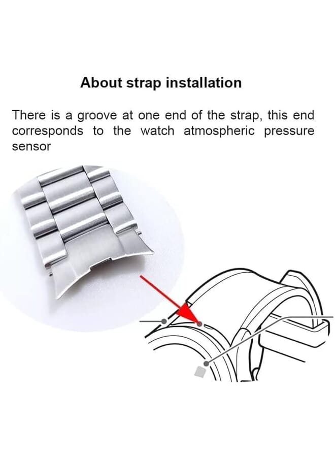 Dado Stainless Steel Replacement Band Compatible With Samsung Galaxy Watch 6 Classic 47Mm Watch 5 Pro 45Mm No Gap Zero Gap Stainless Steel Strap - Image 2