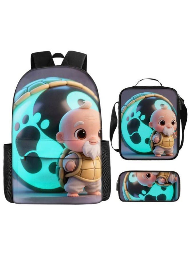 Bright Li Fire Unlock the new fashion of childish fun! Three-piece set of bags, cartoon elements for children and teenagers (students, children, friends' outings, mountain climbing, schooling, etc. can be used) - 109 - Image 2