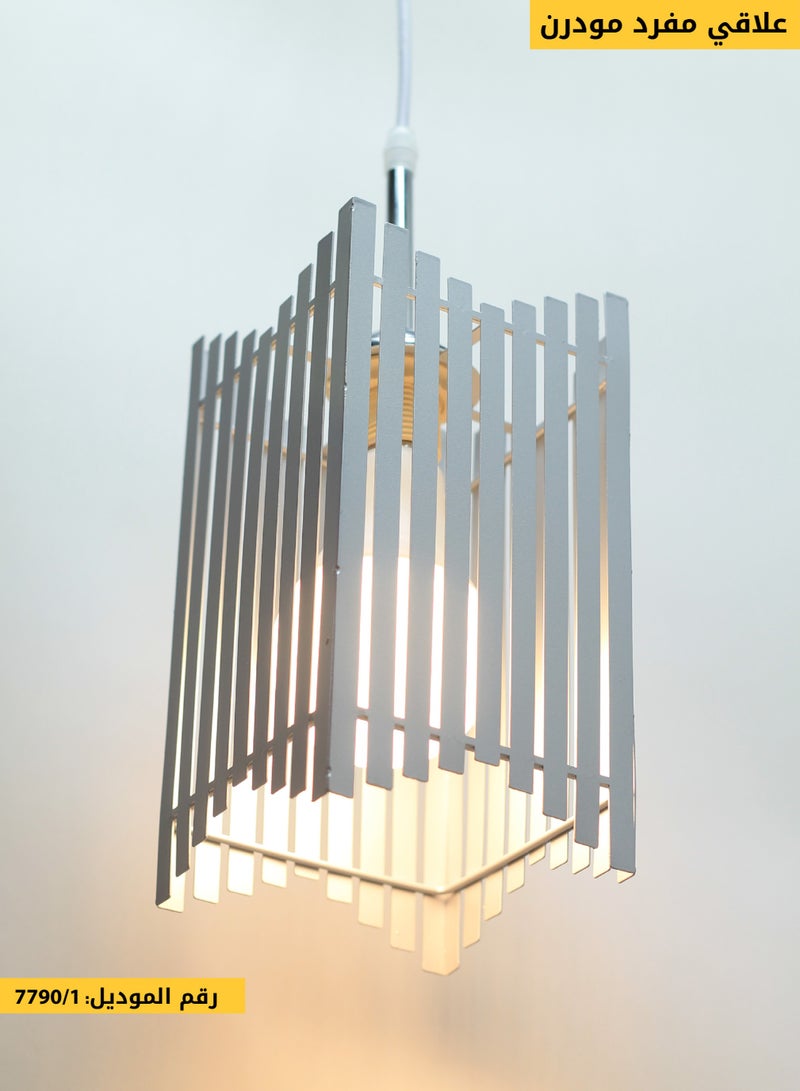 Happy Light Modern silver pendant chandelier, geometric shape, with a contemporary and modern design 