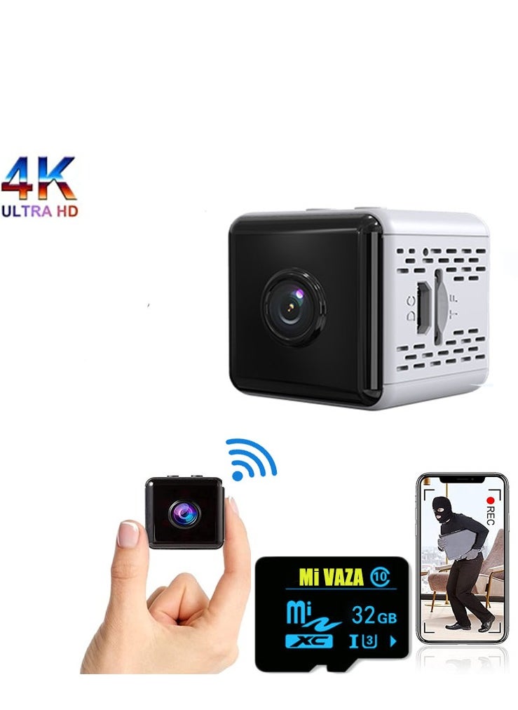 Mi VAZA - Mini HD 4K Night Vision and Motion Detection-Wireless WiFi White with 32GB Memory Card - Image 1