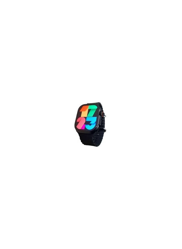 W&O X9ultra watch  Compatible with Android and iOS devices, allowing seamless integration with most smartphones. Additional features: Supports wireless charging, NFC, GPS, app notifications, making calls, music control, and IP68 water resistance. Black color - Image 1