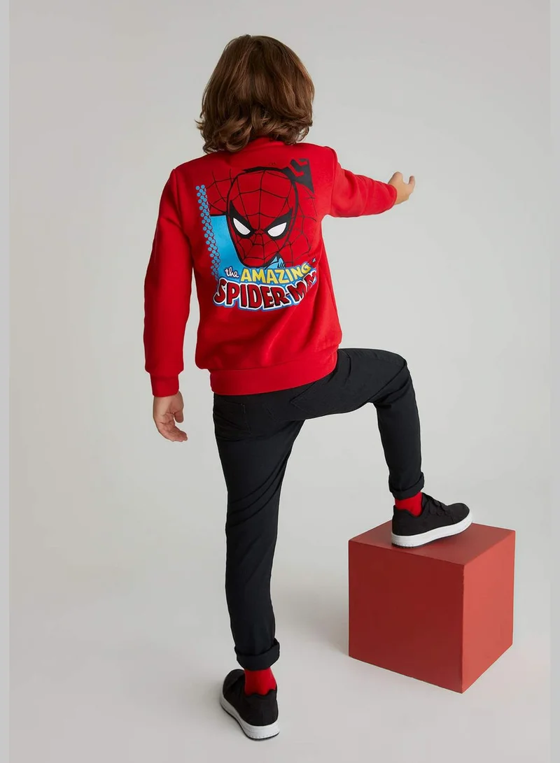 DeFacto Boy Spiderman Licenced Regular Fit Crew Neck Long Sleeve Knitted Sweatshirt
