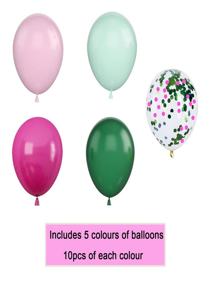 GAKA Pink and Green Balloons 12 inch Latex Balloons for Theme Party Birthday Wedding Decorations(Pack of 50) - Image 2