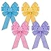 Whaline 4pcs Spring Wreath Bow Large Spring Colorful Wreath Bow Decoration Wreath Ribbon Bows Pink Purple Yellow Blue - Image 2