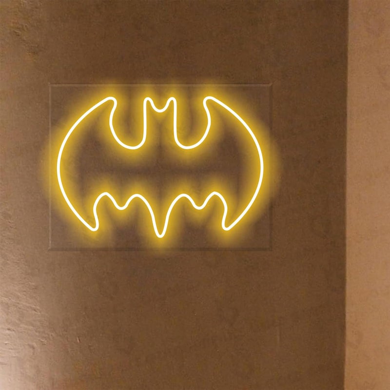 Graphics Gold Advertising 02 Batman Neon Sign Design LED Light Safe to Use for Home Decor 12 Inches 
