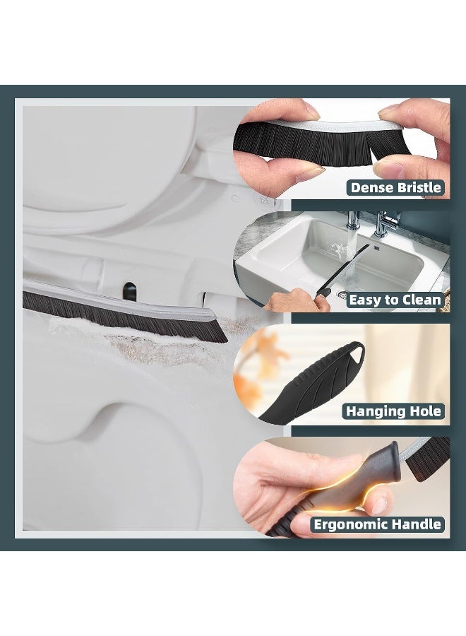 Toilet Brush, 2 Pcs Bathroom Cleaning Brush, Gap Scrub Brush with Hanging Hole, Multifunctional Hard Bristle Crevice Cleaning Brush, Cleaner Tools for Sinks, Tub, Shower, Tile, Toilet Seat - Image 3