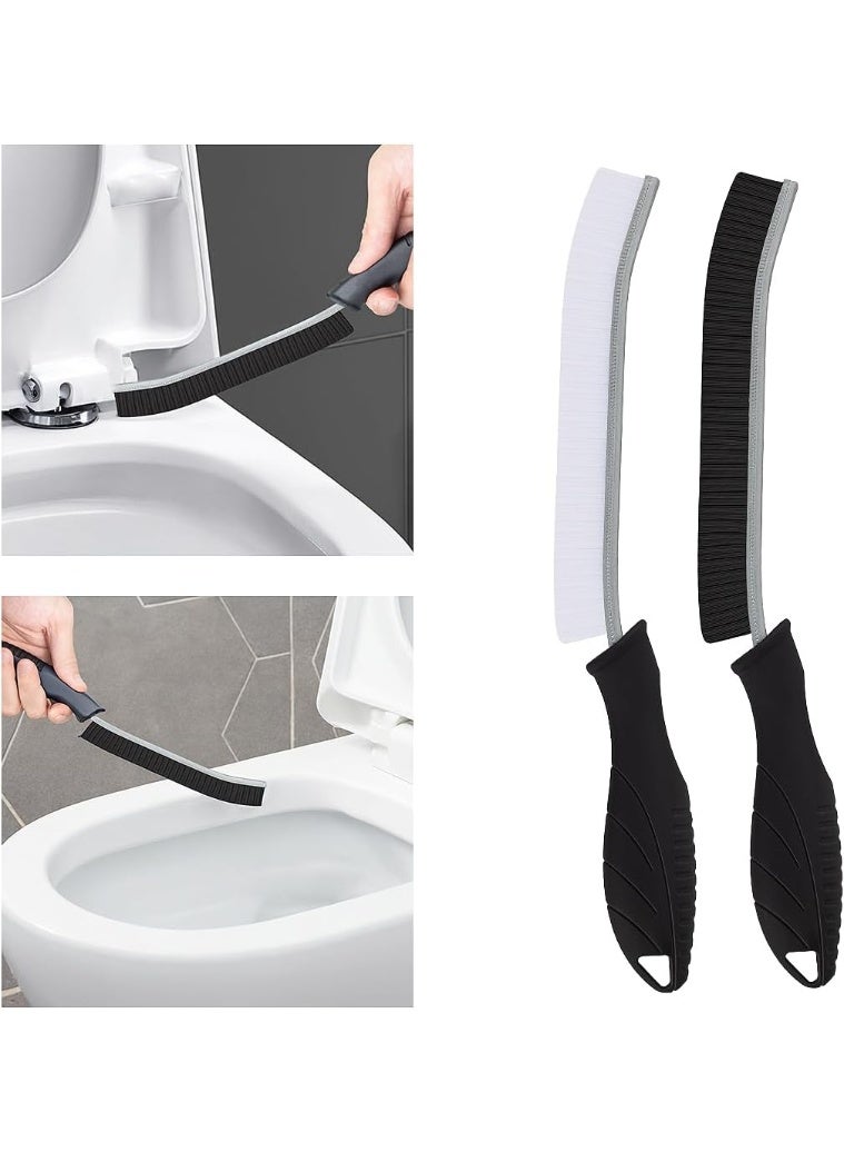 Toilet Brush, 2 Pcs Bathroom Cleaning Brush, Gap Scrub Brush with Hanging Hole, Multifunctional Hard Bristle Crevice Cleaning Brush, Cleaner Tools for Sinks, Tub, Shower, Tile, Toilet Seat - Image 1