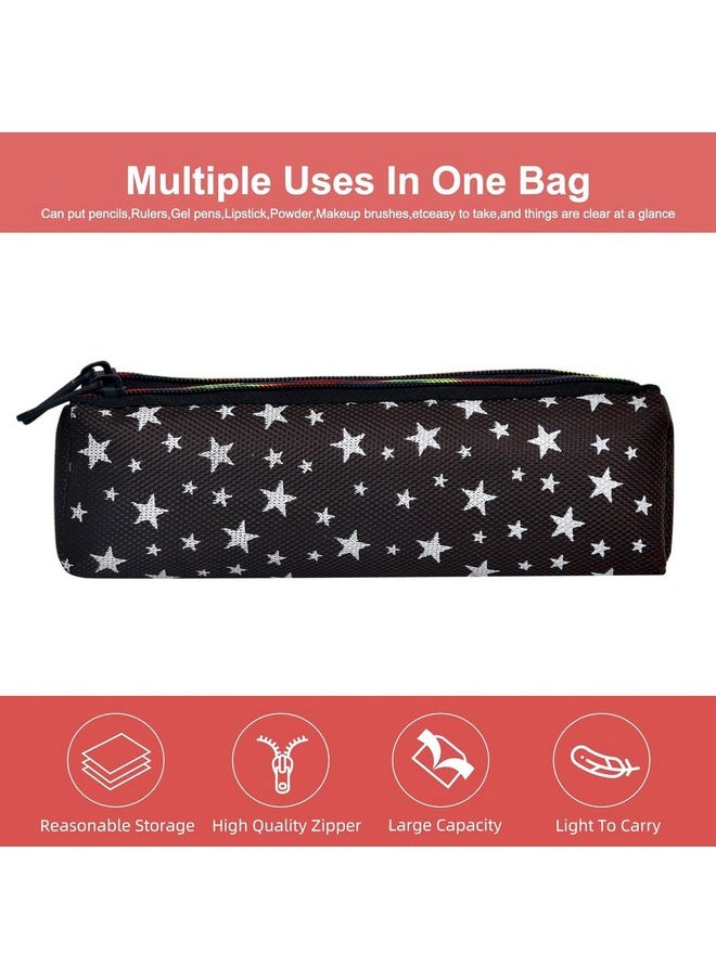 Kuber Industries Kuber Industries Pencil Pouch|Rexine Stationary Pouch|Pencil Utility Pouch|School Pencil Case for Kids|2 Zipper Pencil Organizer|Star Pencil Pouch|Pack of 3|Multi  - Image 4