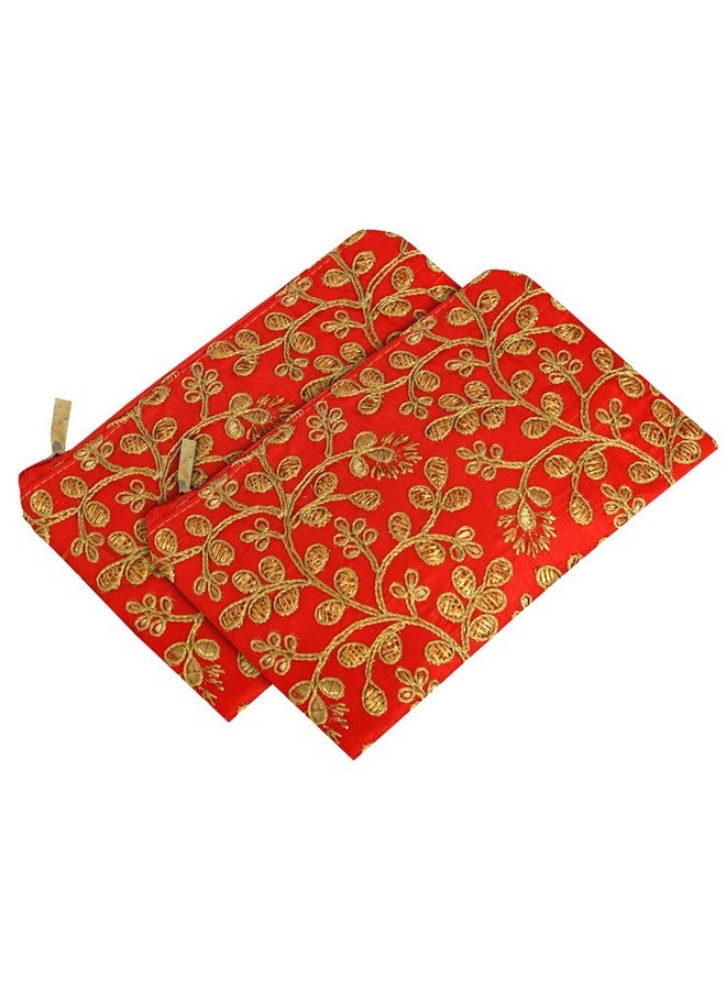 كوبير إندستريز محفظة يد مطرزة من Kuber Industries للنساء - عبوة من قطعتين (أحمر) (HS39KUBMART022021) - Image 1