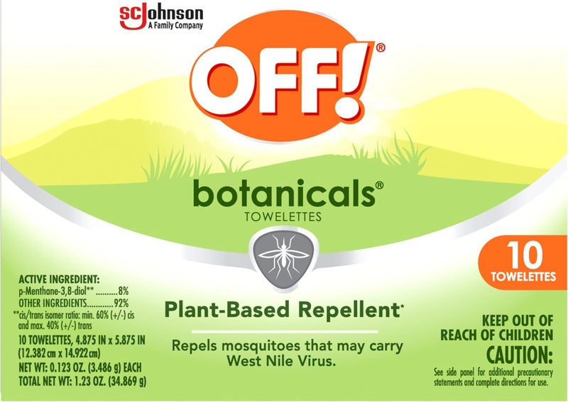OFF! ! Botanicals Insect Repellent Wipes, Mosquito Repellent, 10 Count Individually Wrapped Wipes - Image 2