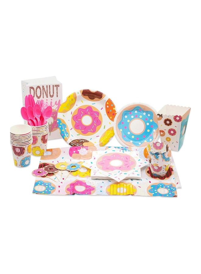 NIBEMINENT 113-Piece Donut Printed Party Supplies Set - Image 1