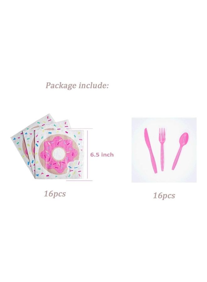 NIBEMINENT 113-Piece Donut Printed Party Supplies Set - Image 3