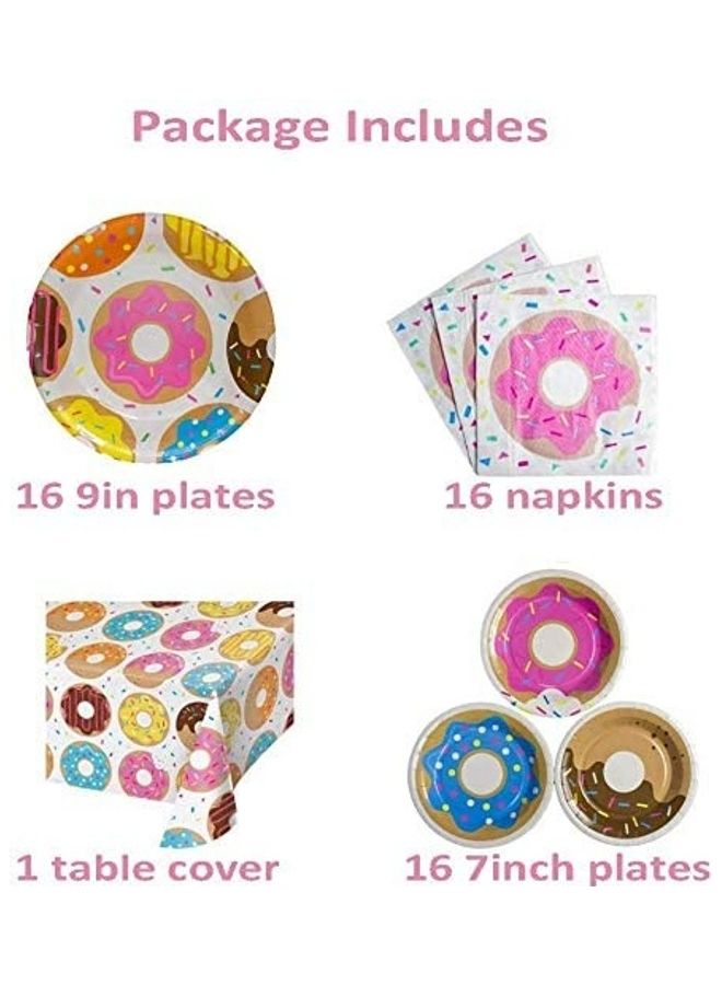 NIBEMINENT 113-Piece Donut Printed Party Supplies Set - Image 2