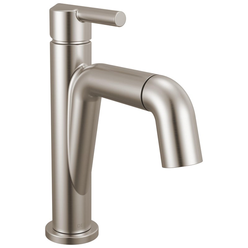 Delta Nicoli 1 Hole Pull Down Bathroom Faucet with Sprayer Brushed Nickel Single Hole Bathroom Sink Faucet with Pull Out Sprayer for Vanity PushPop Drain Stainless 15849LFSSPD