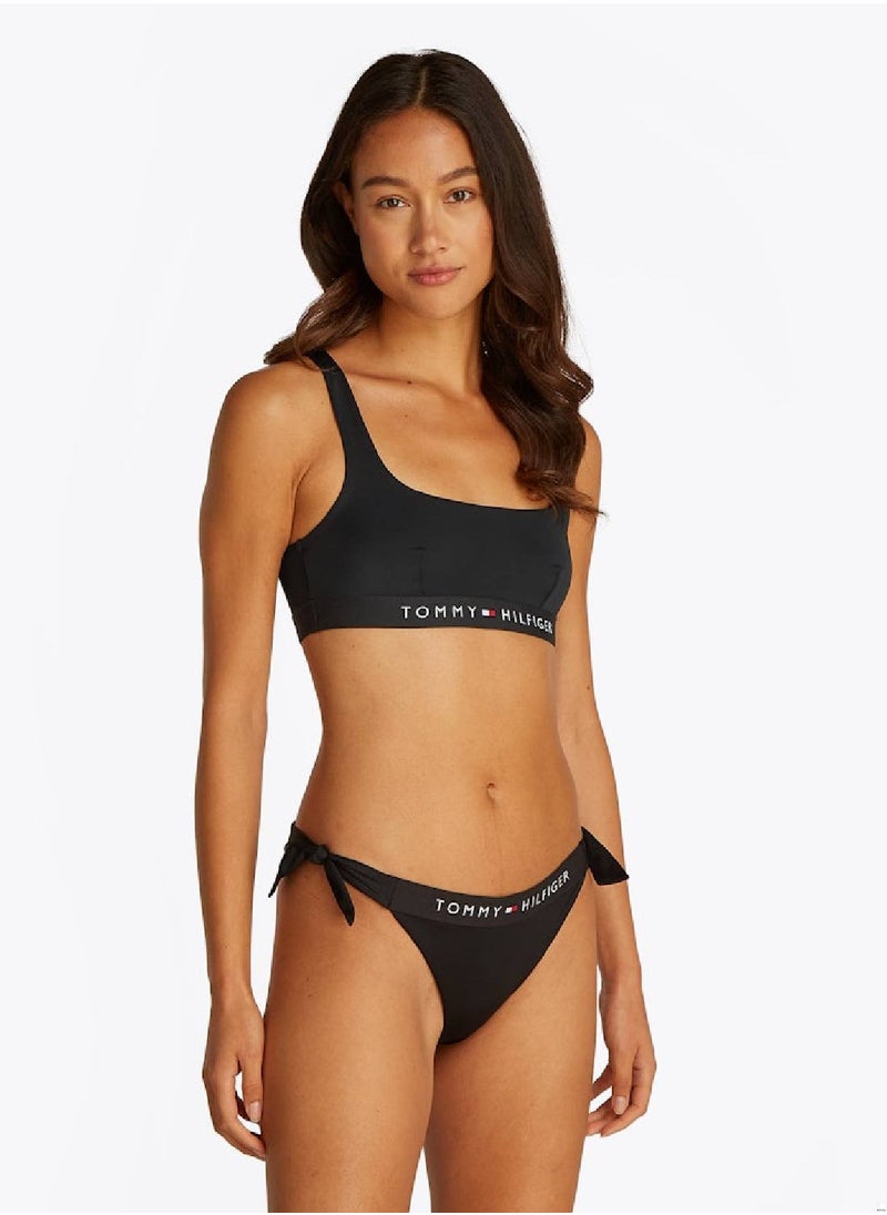TOMMY HILFIGER - Women's Original Bralette Bikini Top - Nylon, Black - Image 1