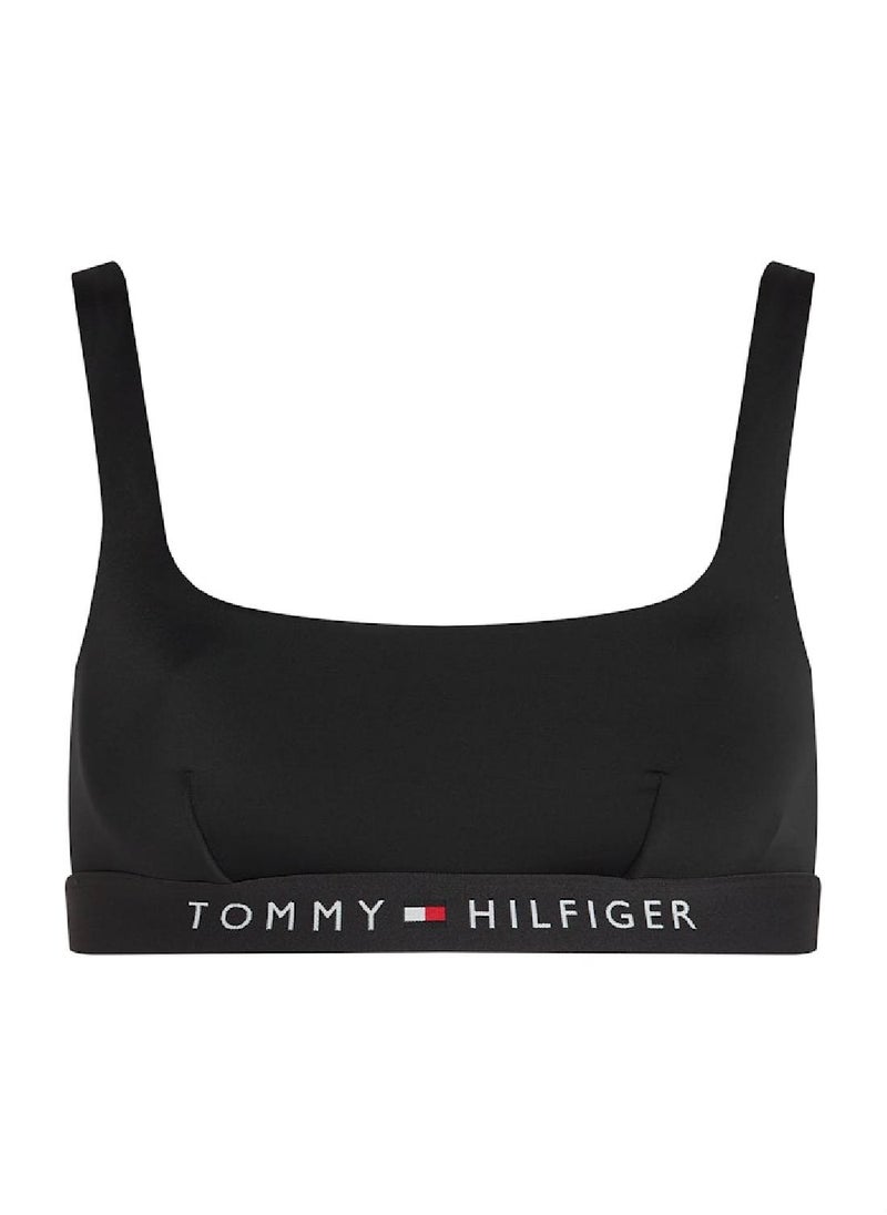 TOMMY HILFIGER - Women's Original Bralette Bikini Top - Nylon, Black - Image 1