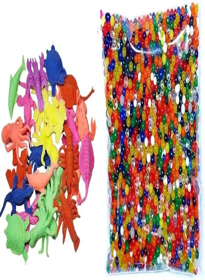 YOOKO® Combo (1000 Crystal Water Jelly Balls + 10 Pcs Water Growing Animals) Water Ball for Home Decor, Vases Fillers, Toys Games Decoration -Transparent - Image 5