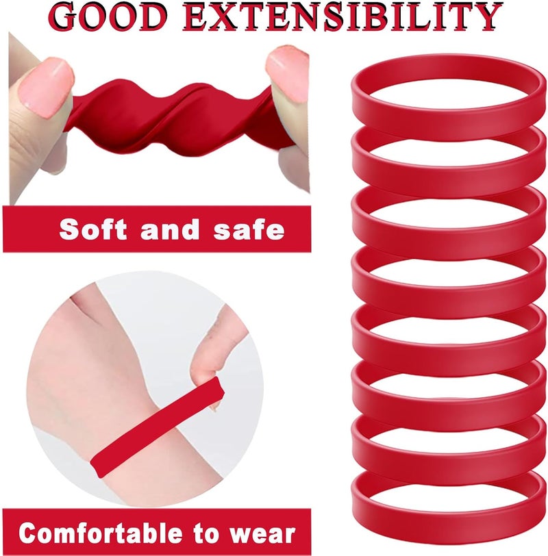 ZiKON 12 Pcs Solid Color Silicone Wristbands Blank Stretch Silicone Wristbands Colorful Rubber Bracelets for Women Men Gifts - Image 4