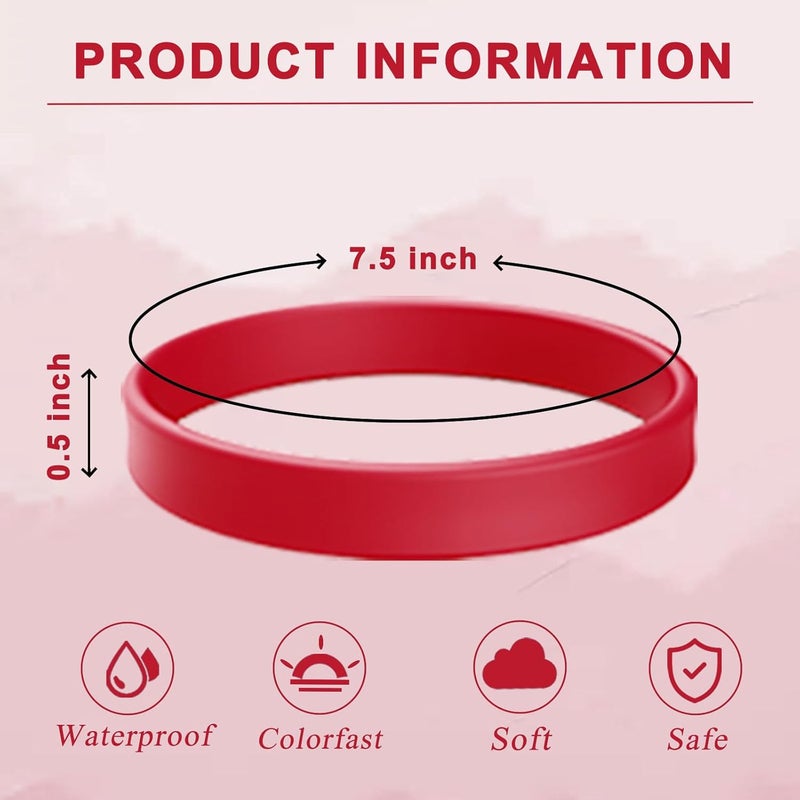 ZiKON 12 Pcs Solid Color Silicone Wristbands Blank Stretch Silicone Wristbands Colorful Rubber Bracelets for Women Men Gifts - Image 2