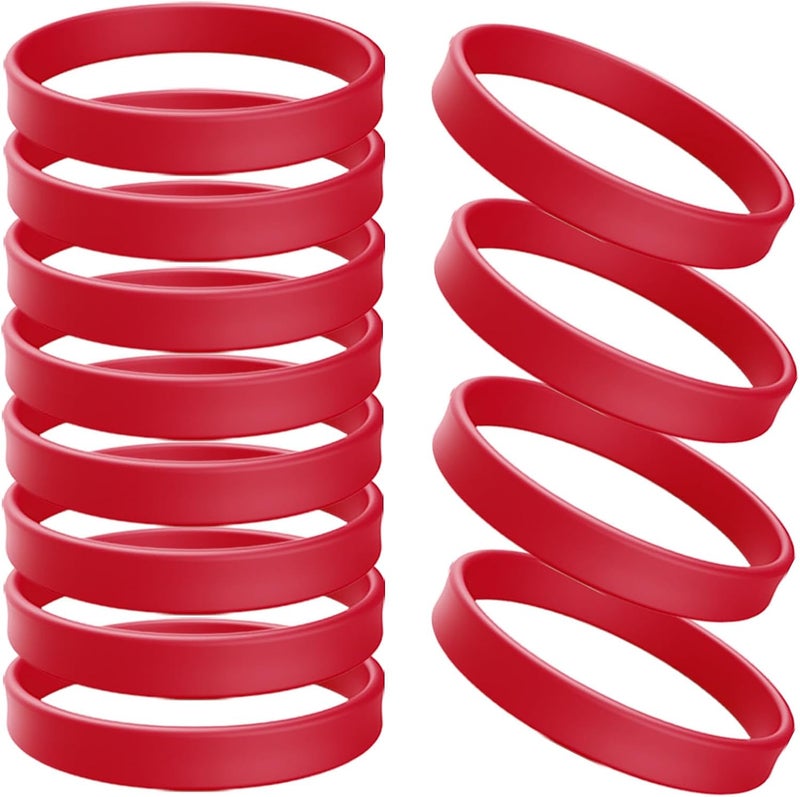 ZiKON 12 Pcs Solid Color Silicone Wristbands Blank Stretch Silicone Wristbands Colorful Rubber Bracelets for Women Men Gifts - Image 1