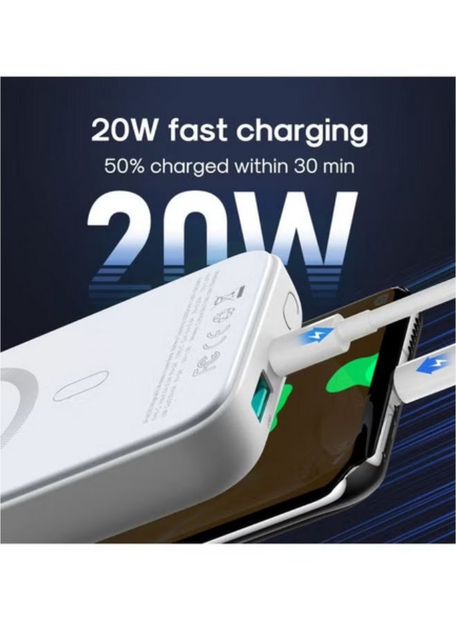 10000mAh Magnetic Wireless Power Bank – Fast Charging, Portable Battery Pack – Black - Image 3