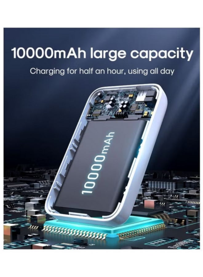 10000mAh Magnetic Wireless Power Bank – Fast Charging, Portable Battery Pack – Black - Image 4