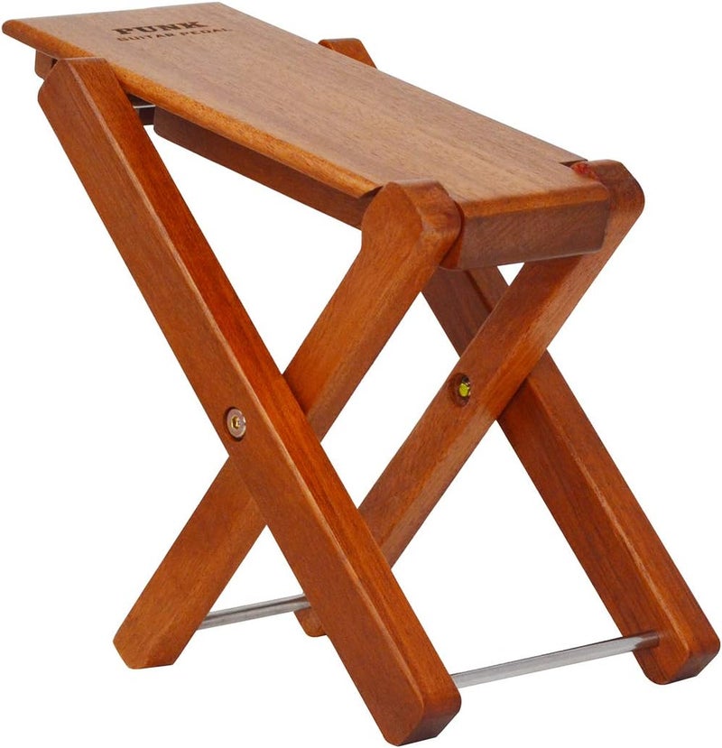 PUNK Guitar Footstool Solid Wood Guitar Pedal Guitar Foot Rest Stool Pedal 4-Level Adjustable Folding Wood Footstool Pedal - Image 1