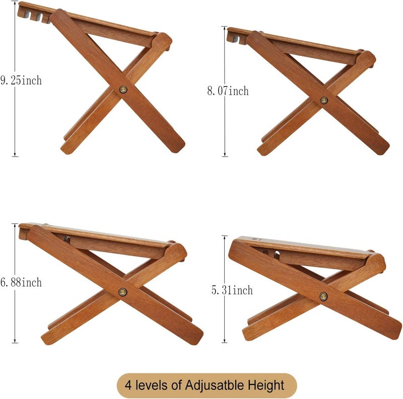 PUNK Guitar Footstool Solid Wood Guitar Pedal Guitar Foot Rest Stool Pedal 4-Level Adjustable Folding Wood Footstool Pedal - Image 3
